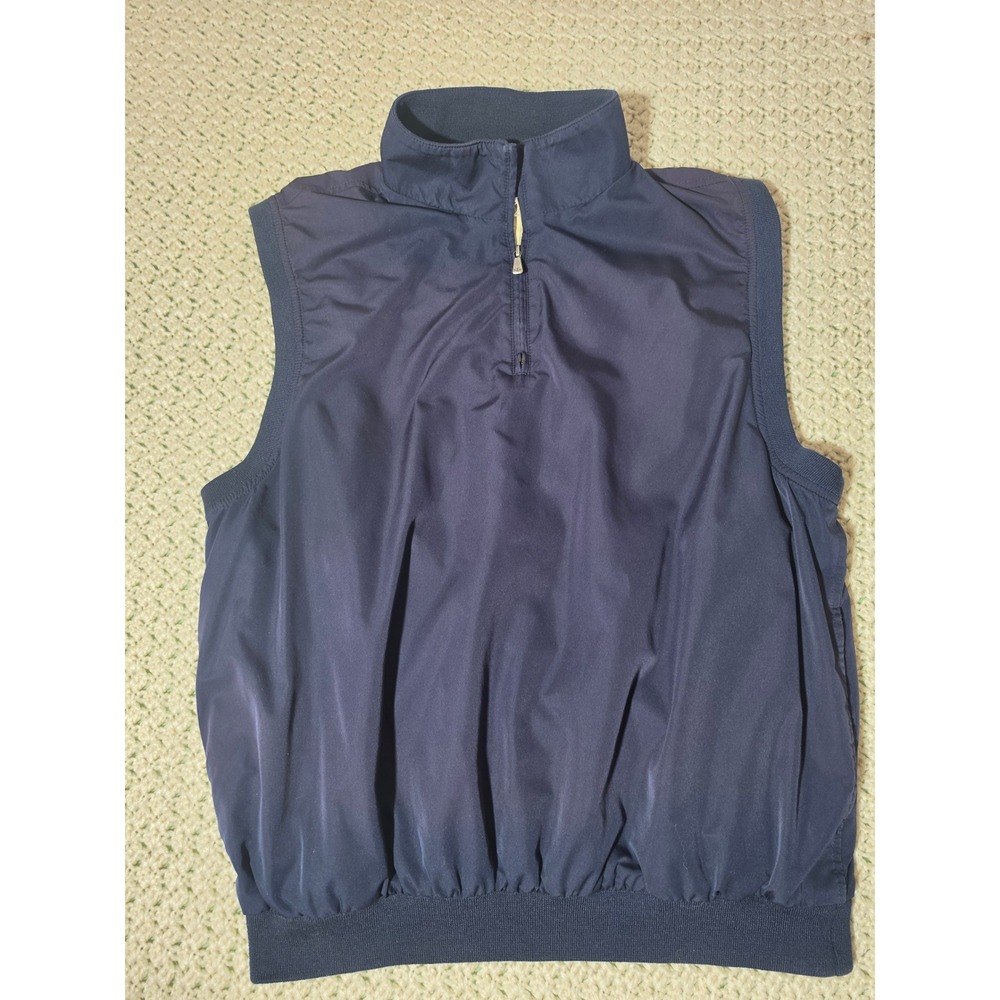 Brooks Brothers Golf Vest Mens Large Navy Blue  Quarter Zip Mock Neck